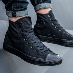 converse black mens high tops